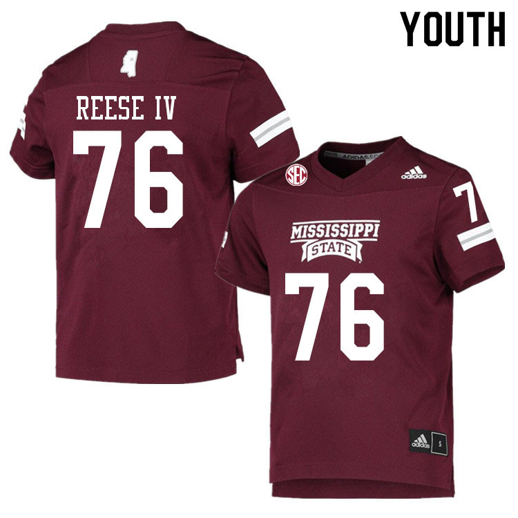 Youth #76 Albert Reese IV Mississippi State Bulldogs College Football Jerseys Sale-Maroon